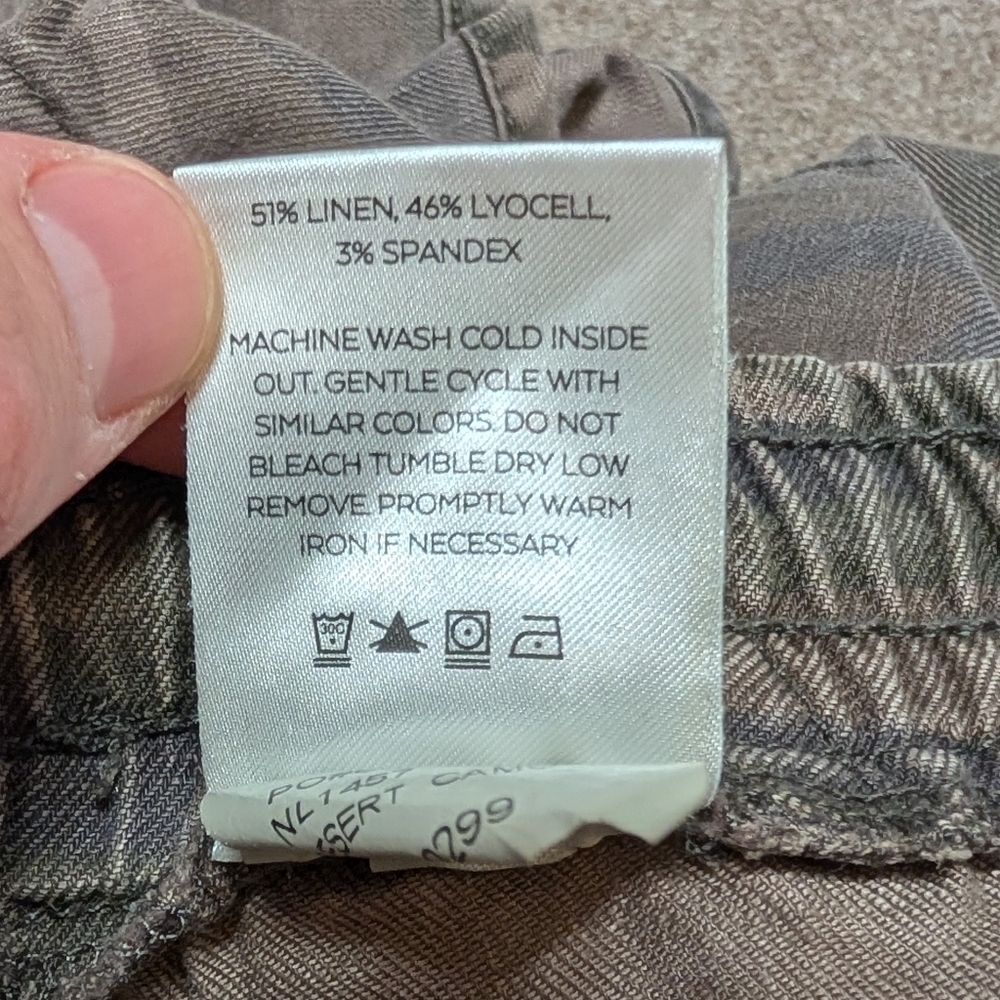 Level 99 Linen Blend Desert Camo Women's Shorts Small - Picture 5 of 8